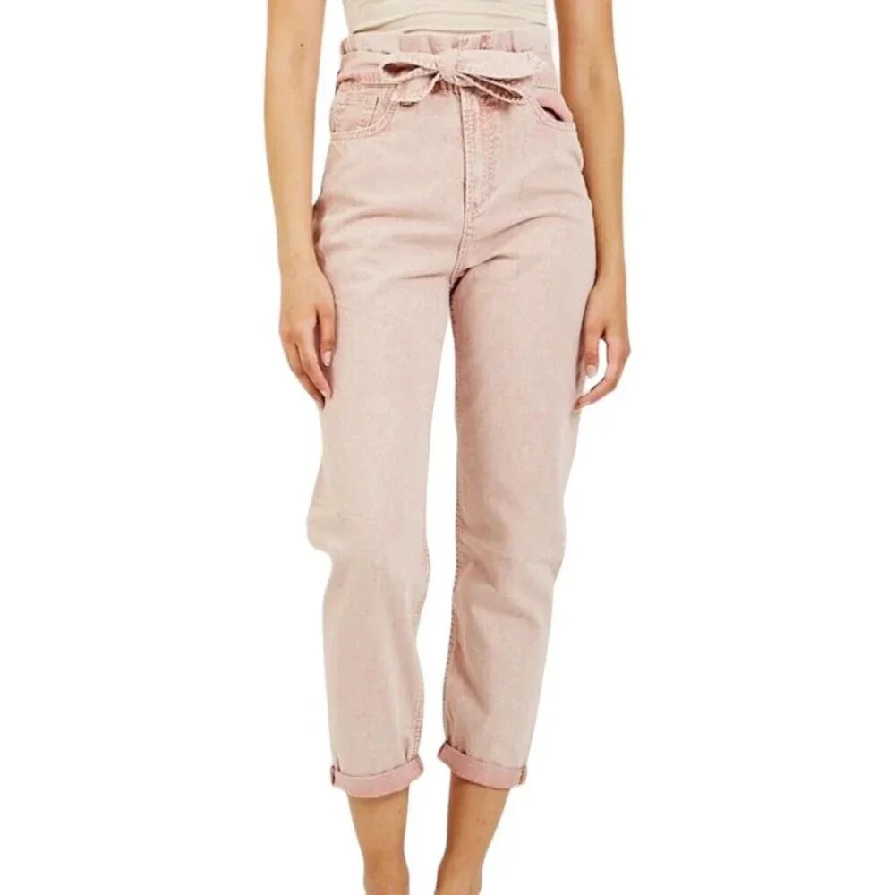 Joe’s Jeans Pink Brinkley High Rise Paperbag Jeans 28